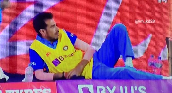 T20 World Cup 2022: [Picture] Yuzvendra Chahal’s signature pose watching India's match against Netherlands goes viral