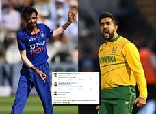 T20 World Cup 2022: “I don’t wear chest guard while facing spinners” - Yuzvendra Chahal and Tabraiz Shamsi in cheeky banter over batting skills