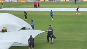 [Watch] Sanju Samson helps groundsmen bring on the covers during rain interruption in IND vs NZ 2nd ODI
