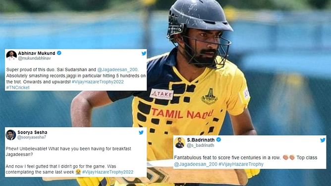 "Is this the same Jagadeesan that CSK released??" - Fans erupt as N Jagadeesan goes past Rohit Sharma; breaks multiple records