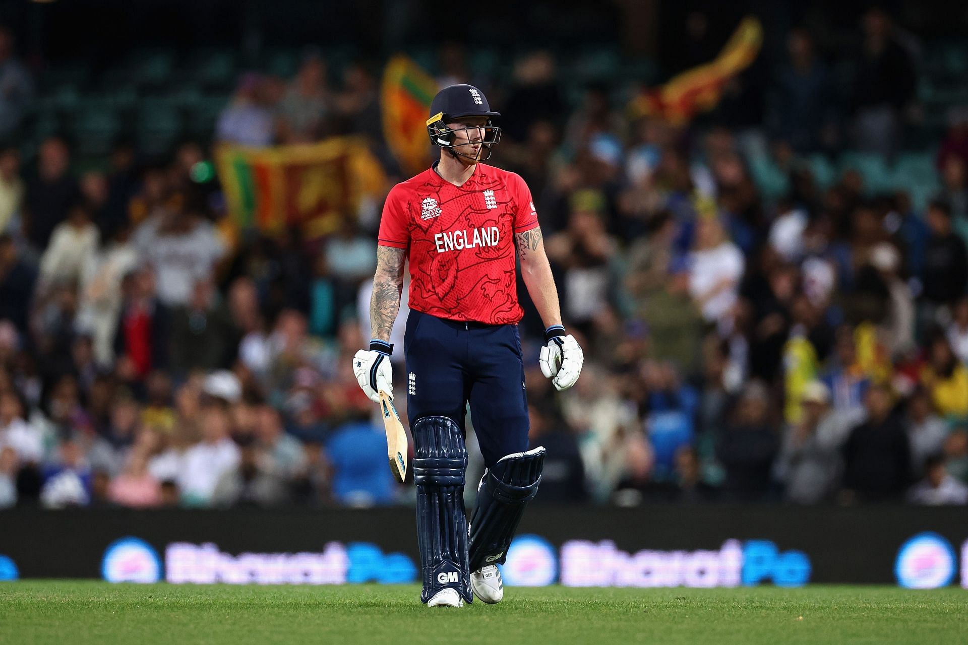 Ben Stokes held his nerve in England's final over win against Sri Lanka, which drew him praise from Mark Wood. (Credits: Getty)