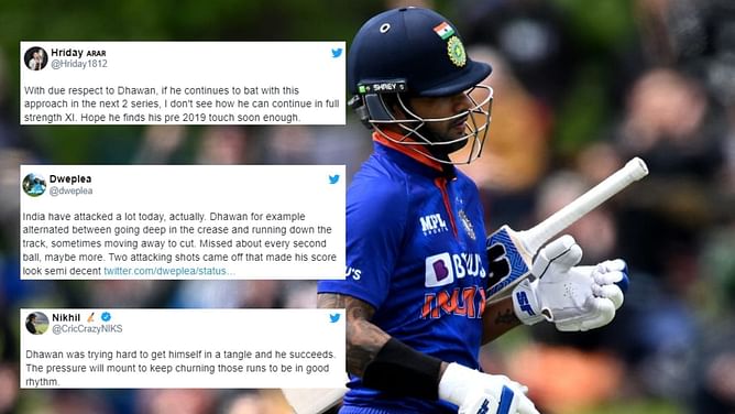 "Sorry to say but Shikhar Dhawan is finished"- Fans slam Dhawan for pace of his knock in 3rd ODI vs NZ