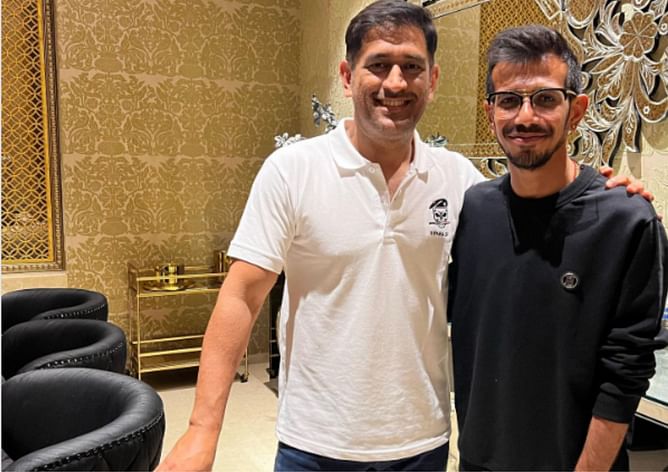 "Good partnerships are lifelong" - Yuzvendra Chahal catches up with MS Dhoni in Ranchi
