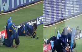 [WATCH] Jeffrey Vandersay, Ashen Bandara involved in massive collision during 3rd India vs Sri Lanka ODI