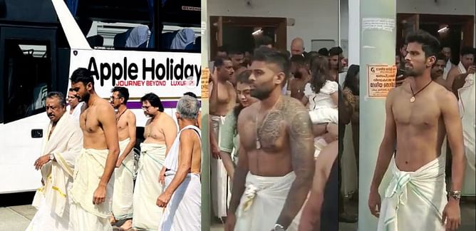 [WATCH] Team India cricketers visit Padmanabhaswamy Temple in Thiruvananthapuram ahead of 3rd ODI vs Sri Lanka