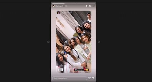 Shreyas Iyer photobombed a picture shared by Dhanashree Verma.