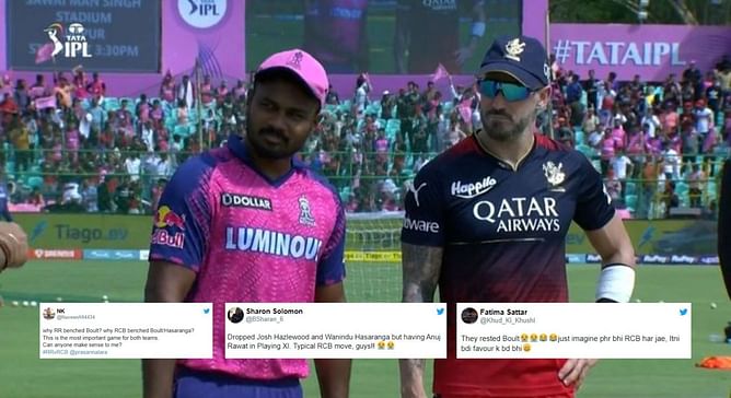 "Can anyone make sense to me?" - Fans react hilariously as Josh Hazlewood, Wanindu Hasaranga and Trent Boult benched for RR vs RCB in IPL 2023
