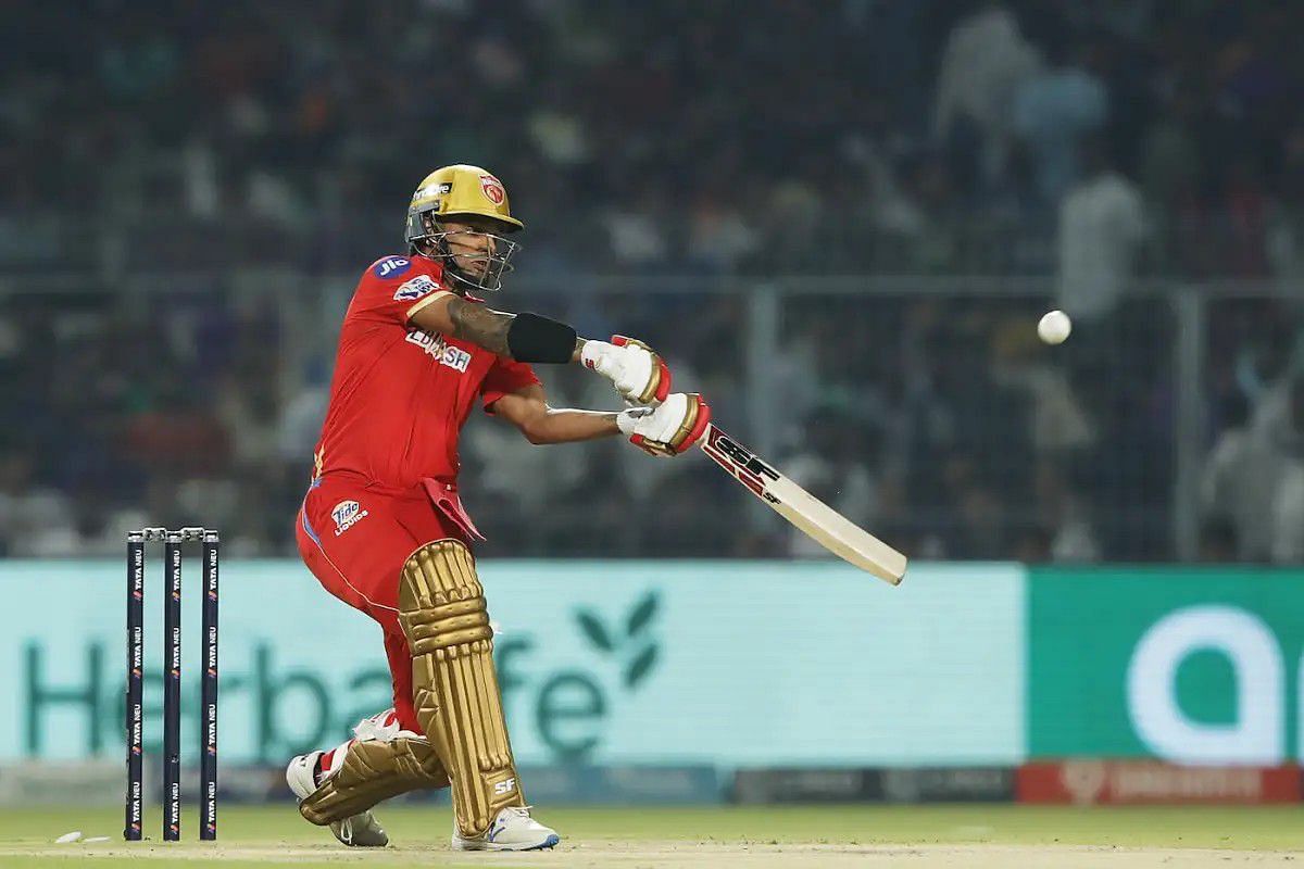Shikhar Dhawan in action for PBKS [IPLT20]