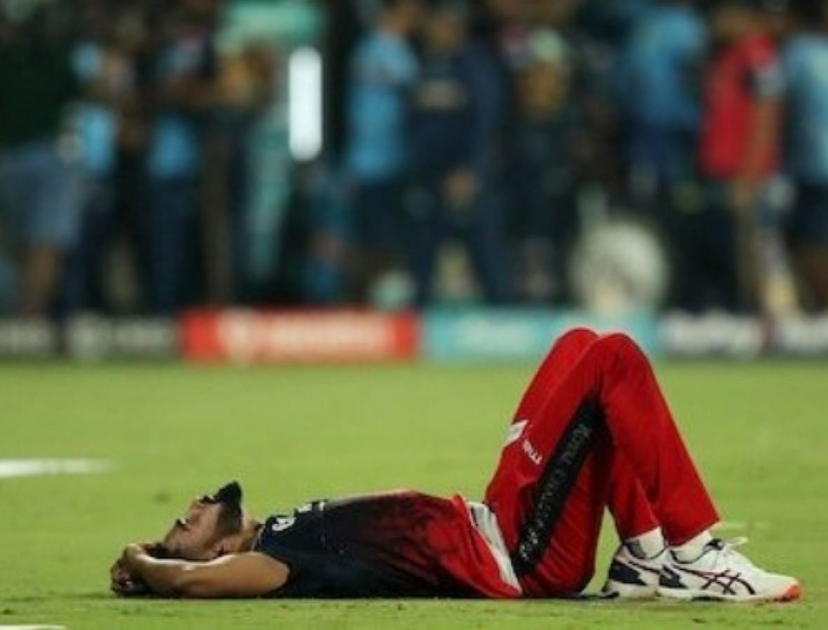 Mohammed Siraj after Bangalore’s loss to Gujarat. (Pic: JioCinema)