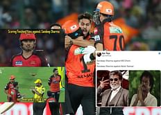 "Dhoni samjha kya Abdul Samad he me"- Fans react as SRH youngster finishes match with a six off last ball against Sandeep Sharma in SRH vs RR clash
