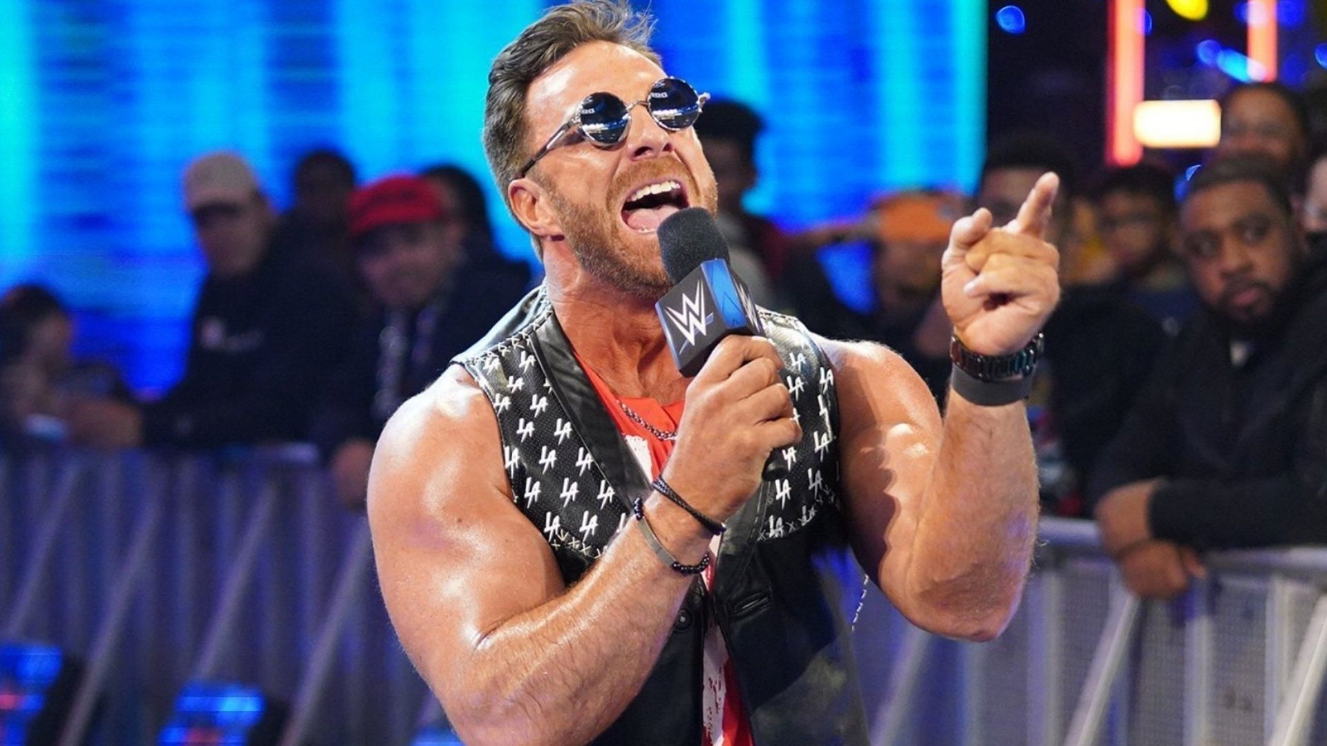 LA Knight cuts a promo on an episode of WWE SmackDown.
