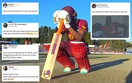 "Unreal downfall" - Twitterati react after West Indies' 35-run loss to Zimbabwe in ICC Cricket World Cup Qualifiers 2023
