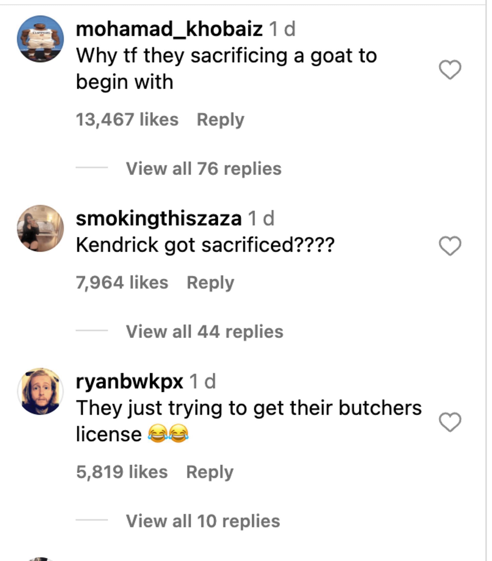 Social media users reacted to the rapper&#039;s attorney&#039;s request of excluding the evidence of the goat sacrifice video. (Image via @Rap/ Instagram)