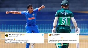 'Future of Team India and CSK are bright" - Fans react as Rajvardhan Hangargekar takes a fifer for India A in Emerging Asia Cup