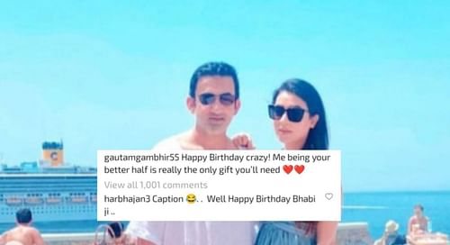 Harbhajan Singh reacted to Gautam Gambhir's Instagram post