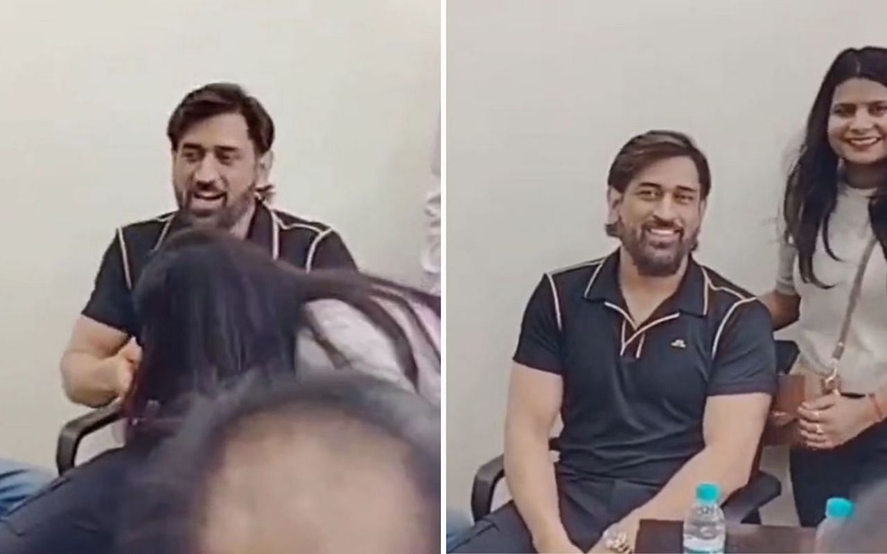 धोनी के साथ महिला फैन                                                    