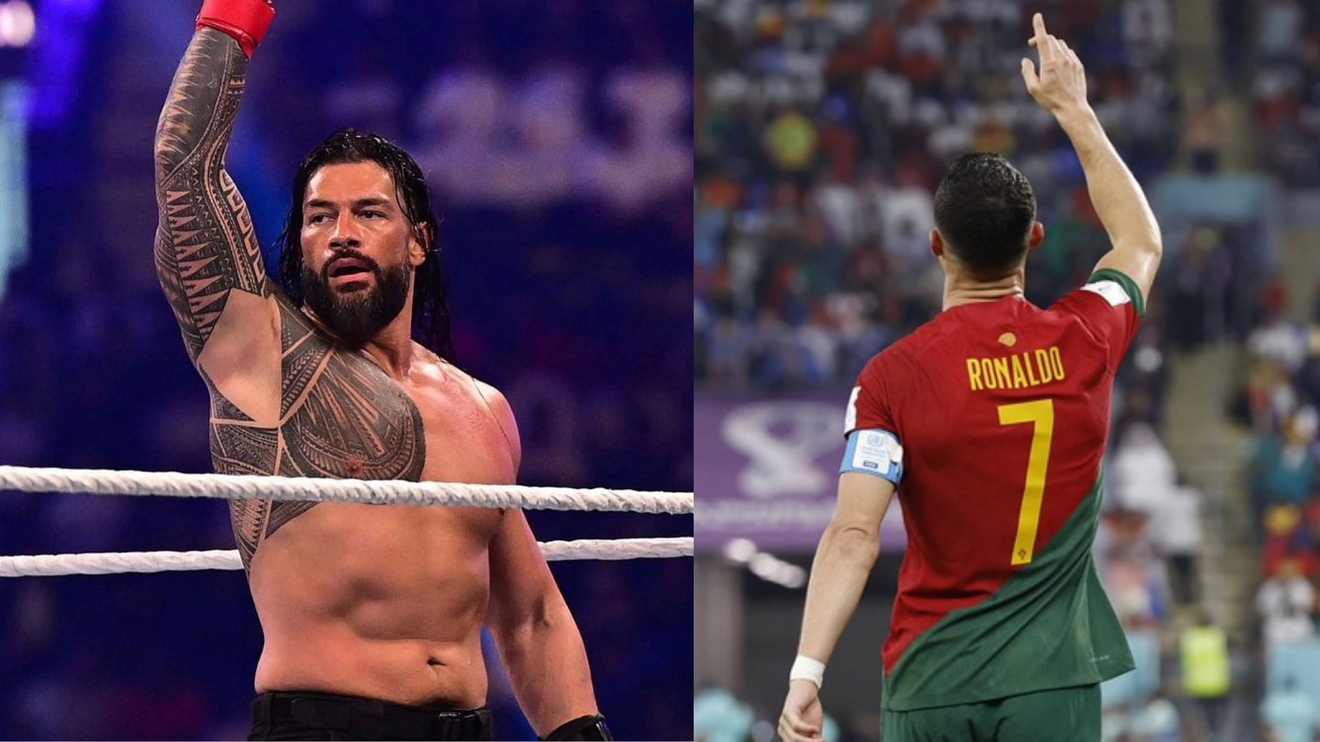 Roman Reigns and Cristiano Ronaldo. Image Credits: wwe.com 