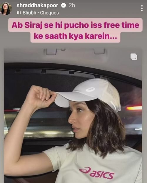 Shraddha Kapoor's Instagram story about Mohammed Siraj's bowling spell vs Sri Lanka.