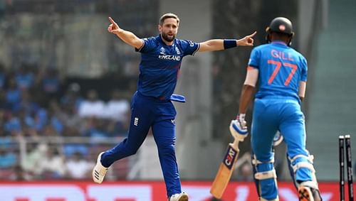 Shubman Gill was cleaned up with a beauty from Chris Woakes.