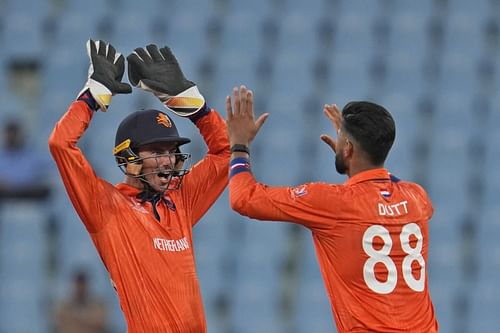 Netherlands captain Scott Edwards [left] has rallied his troops well