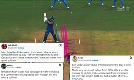 "Far better if Ben Stokes had participated in the World Cup as a commentator" - Twitter slams England all-rounder for 10-ball duck against India