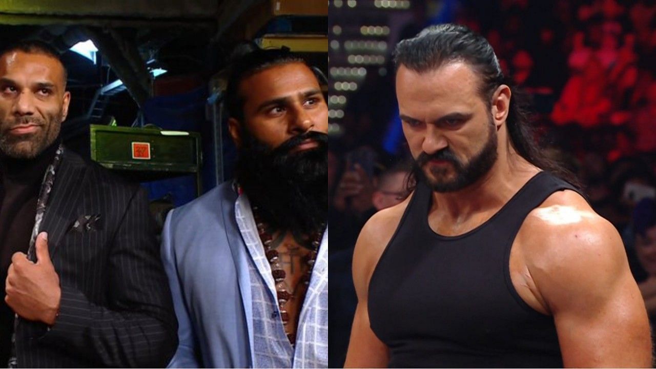 WWE सुपरस्टार्स जिंदर महल, वीर महान और ड्रू मैकइंटायर  