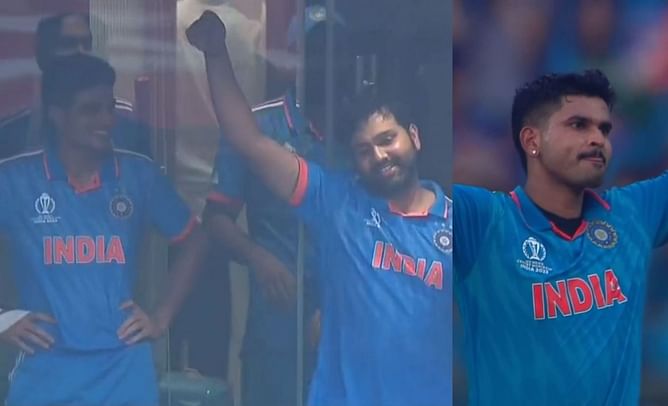 Rohit Sharma hilariously mimics Shreyas Iyer's century celebration during IND vs NZ 2023 World Cup semi-final