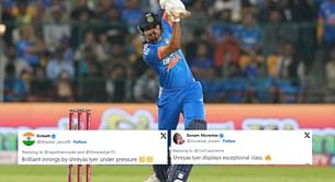 "Brilliant innings by Shreyas Iyer under pressure" - Fans react as Iyer scores 53 off 37 balls in IND vs AUS 5th T20I