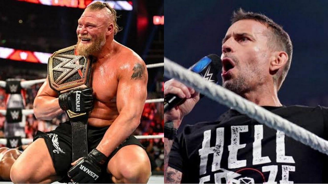 WWE सुपरस्टार्स ब्रॉक लैसनर और सीएम पंक  