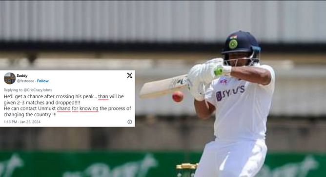 "Contact Unmukt Chand for knowing the process of changing the country" - Fans react as Sarfaraz Khan smashes a century for India A vs England Lions