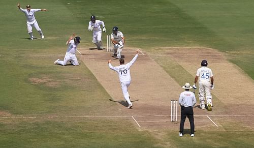 Shubman Gill was dismissed by Tom Hartley in both innings of the Hyderabad Test. [P/C: Getty]