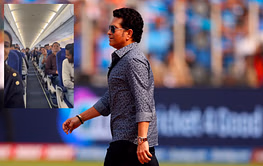 [Watch] Sachin Tendulkar greeted with 'Sachin...Sachin' chants from fans on a flight