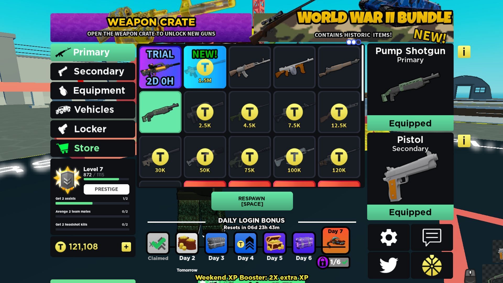 Token shop and Twitter logo icon in Base Battles (Roblox||Sportskeeda)