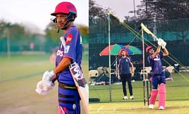 [Watch] RR leg-spinner Yuzvendra Chahal smashes big shots during a batting practice session