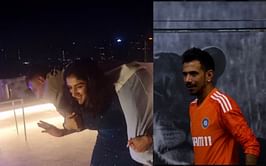 [Watch] Wrestler Sangeeta Phogat lifts Yuzvendra Chahal on the back and twirls him around during a party