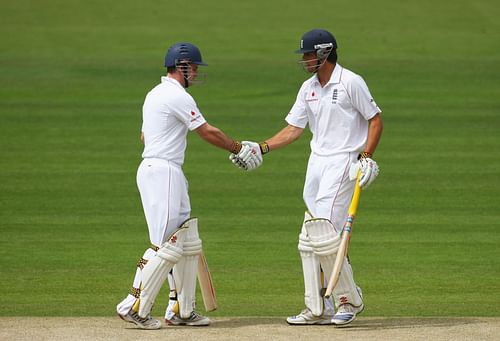Andrew Strauss and Alastair Cook (right)