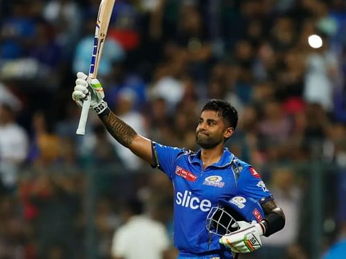 Suryakumar Yadav acknowledging his fifty