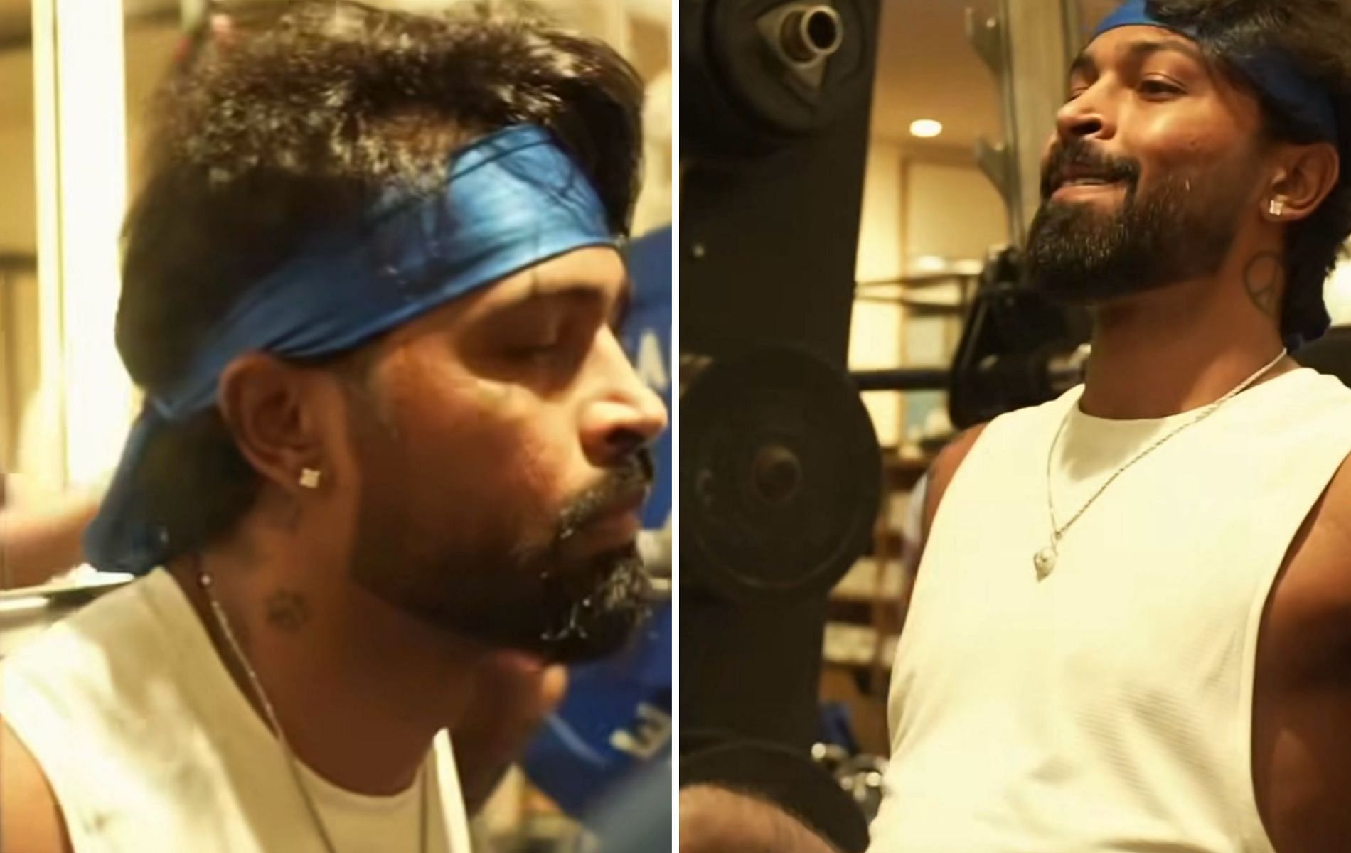 Hardik Pandya during a gym session.