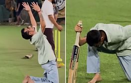 [Watch] "Time for batting promotion" -Yuzvendra Chahal does wild celebration after hitting a fifty in box cricket