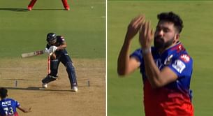 [Watch] Mohammed Siraj cleans up Shahrukh Khan with absolute corker, pulls out Cristiano Ronaldo celebration in GT vs RCB IPL 2024 match
