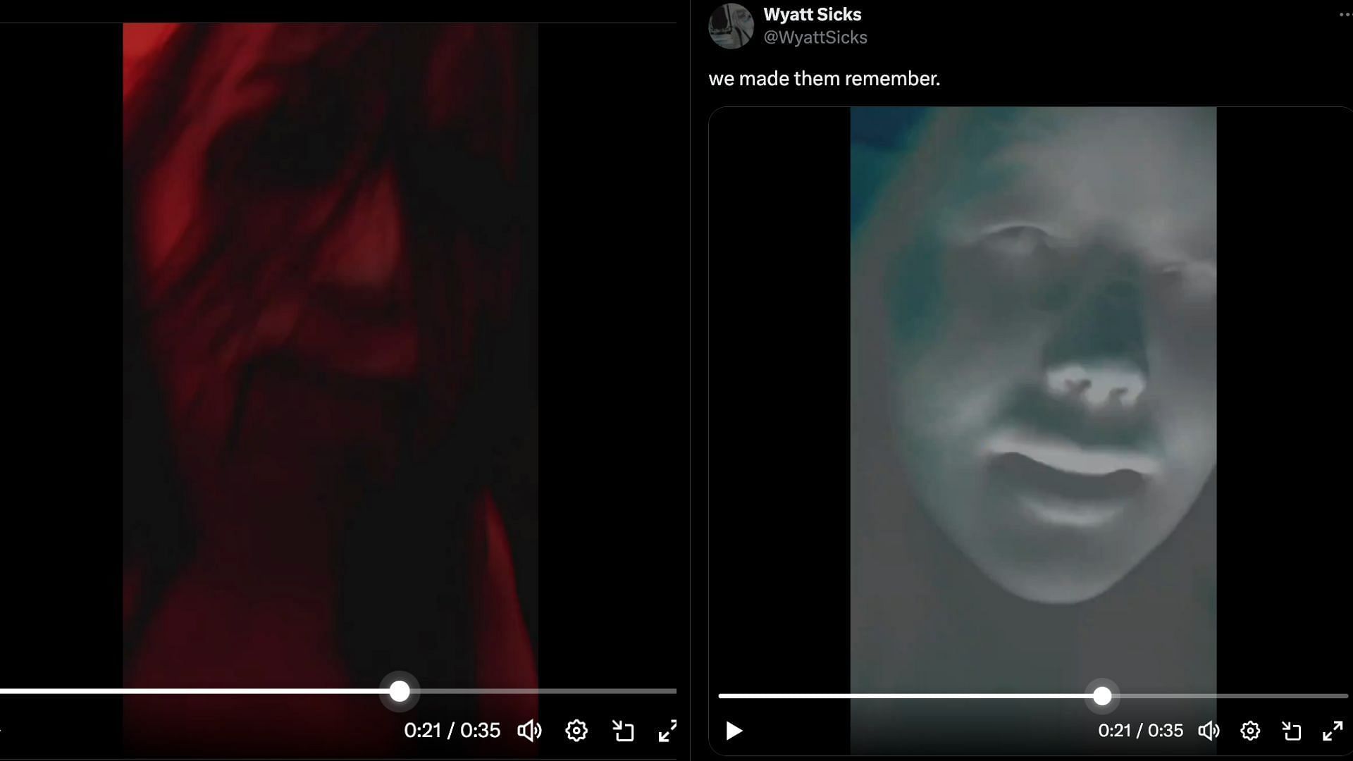 An interesting face is shown during Wyatt Sicks&#039; video ahead of RAW. [Photo credits: Screenshots from Wyatt Sicks&#039; X Account]