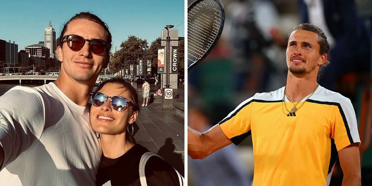 Right- Zverev : Getty Images , left:  Zverev and Thomalla: Instagram 