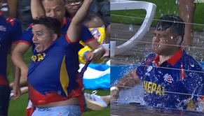 [Watch] Nepal fan jumps into pool to celebrate wicket in BAN vs NEP 2024 T20 World Cup clash