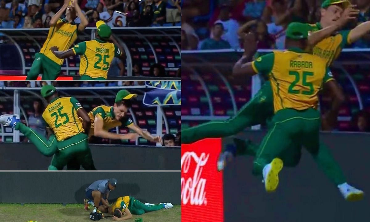 कगिसो रबाडा और मार्को यानसेन की हुई टक्कर (Photo Credit - Hotstar/@absurdtips)
