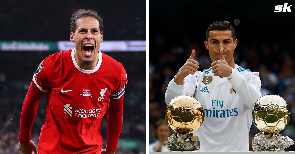 Virgil van Dijk (L), Cristiano Ronaldo (R). 