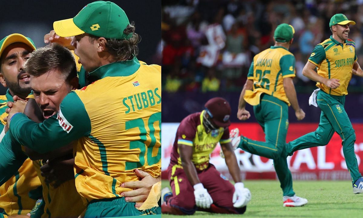 दक्षिण अफ्रीका ने सेमीफाइनल का टिकट किया पक्का (Photo Credit - @ProteasMenCSA/@windiescricket)