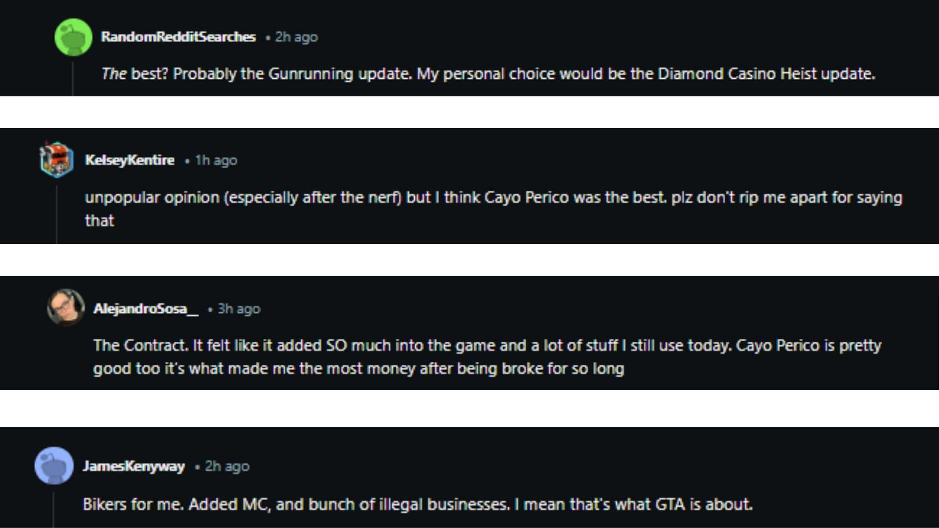 A collage of few noteworthy comments on metro2033enjoyer&#039;s post (Image via Reddit)