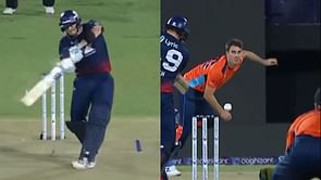 [Watch] Pat Cummins dismisses Steve Smith off his first ball in WAF vs SFU Qualifier clash in 2024 MLC