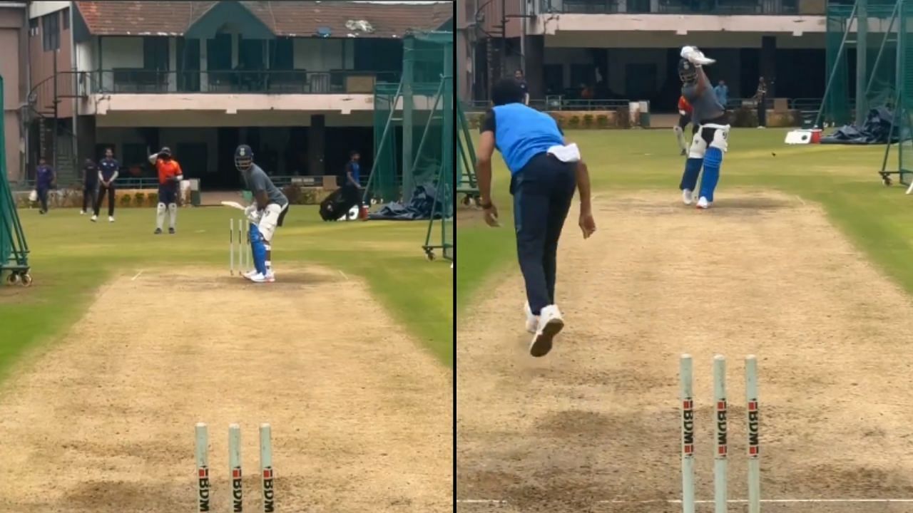 kl rahul net practice