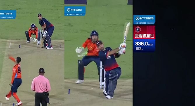 [Watch] Glenn Maxwell smashes 103M maximum off in-form Hassan Khan during SFU-WAF 2024 MLC Qualifier
